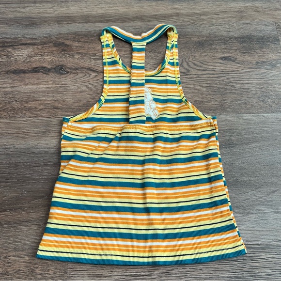 Care Bears Sunshine Bear Ribbed Cropped Tank Top Y2K Striped Size Small - Picture 4 of 8